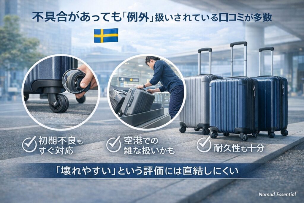 不具合があっても「例外」扱いされている口コミが多い
