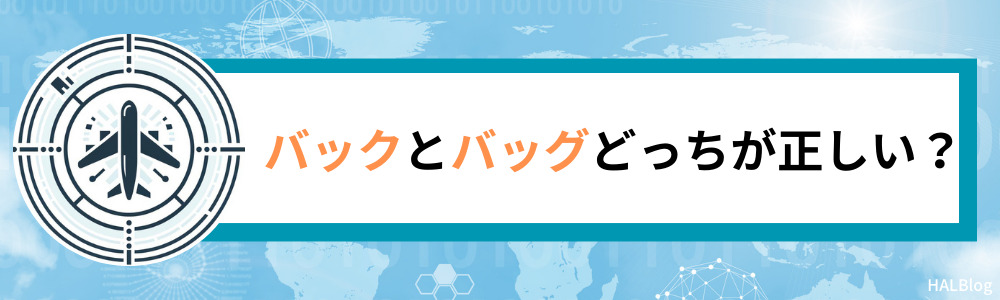 バックとバッグどっちが正しい？