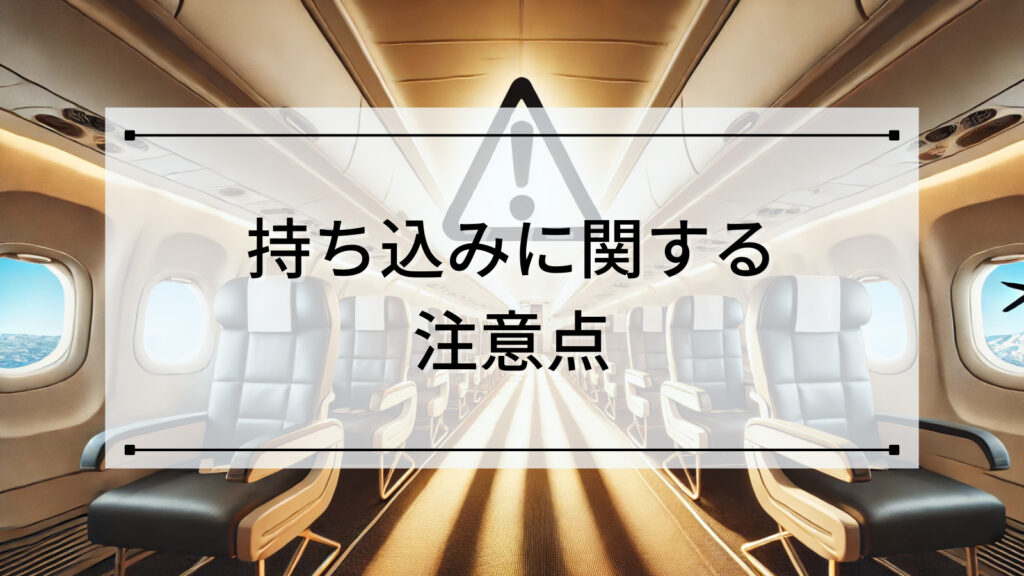 持ち込みに関する注意点