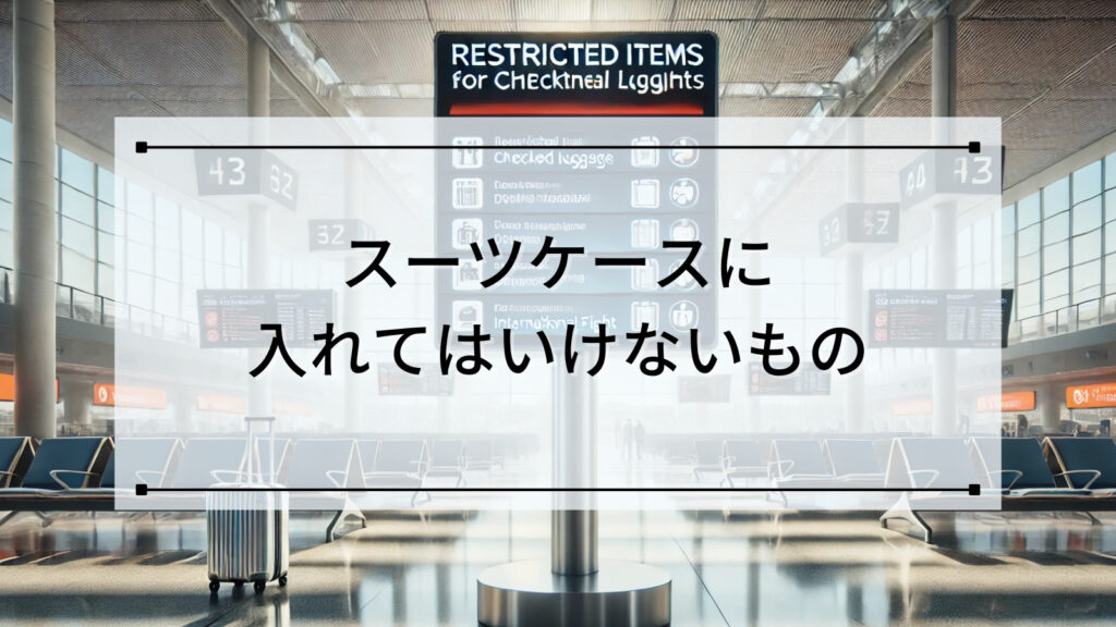 スーツケースに入れてはいけないもの