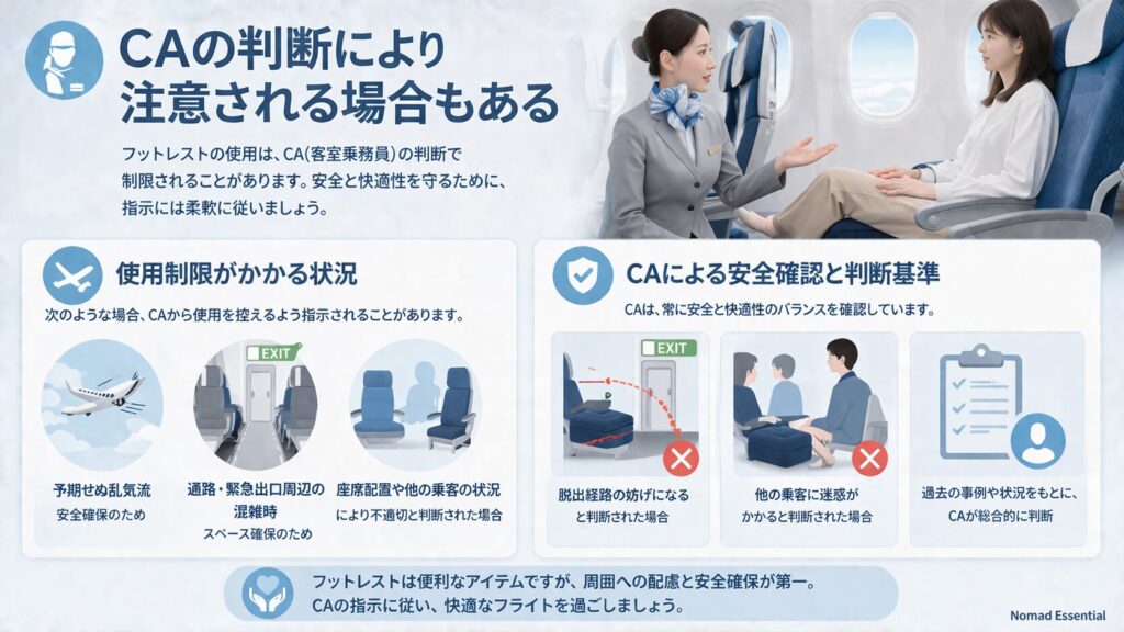 CAの判断により注意される場合もある