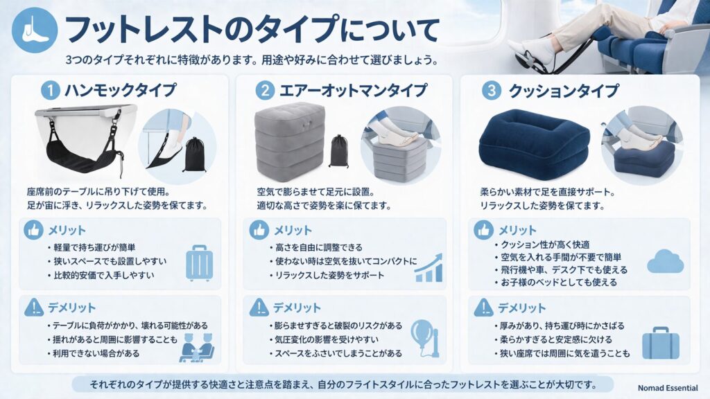 フットレストのタイプについて