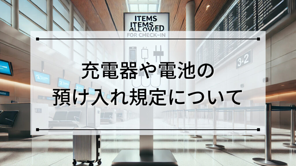 充電器や電池の預け入れ規定について