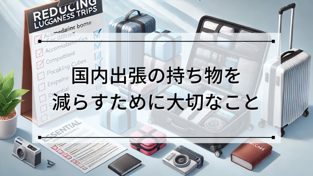 国内出張の持ち物を減らすために大切なこと