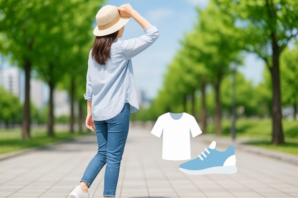 ポイント②:服装と靴選びを工夫する