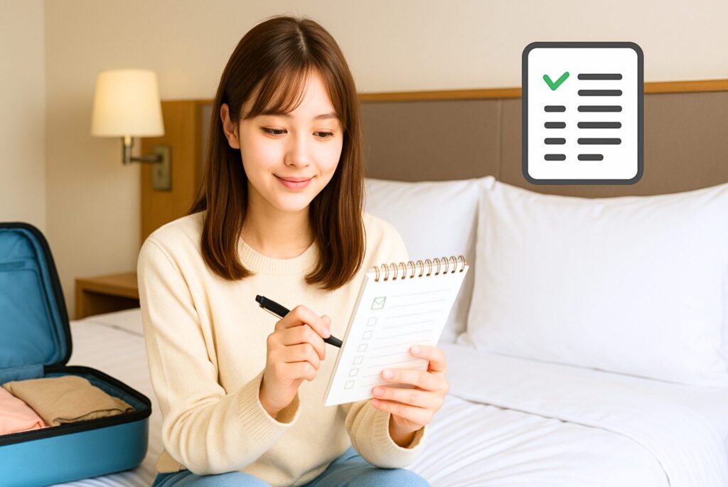 女子旅行の宿泊別持ち物チェックリスト