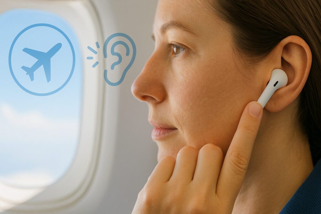 飛行機で耳が痛いときにイヤホン対策は有効?