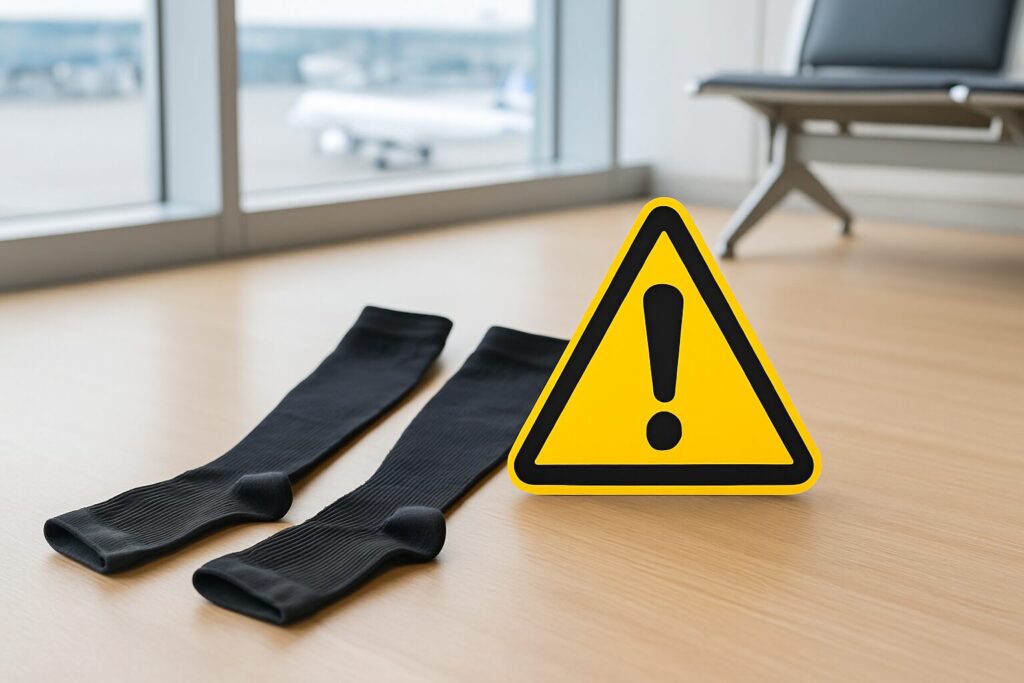 飛行機で着圧力ソックスを履かない方が良い人や避けた方が良いケース