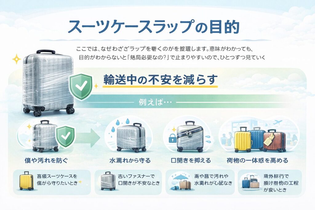 スーツケースラップの目的