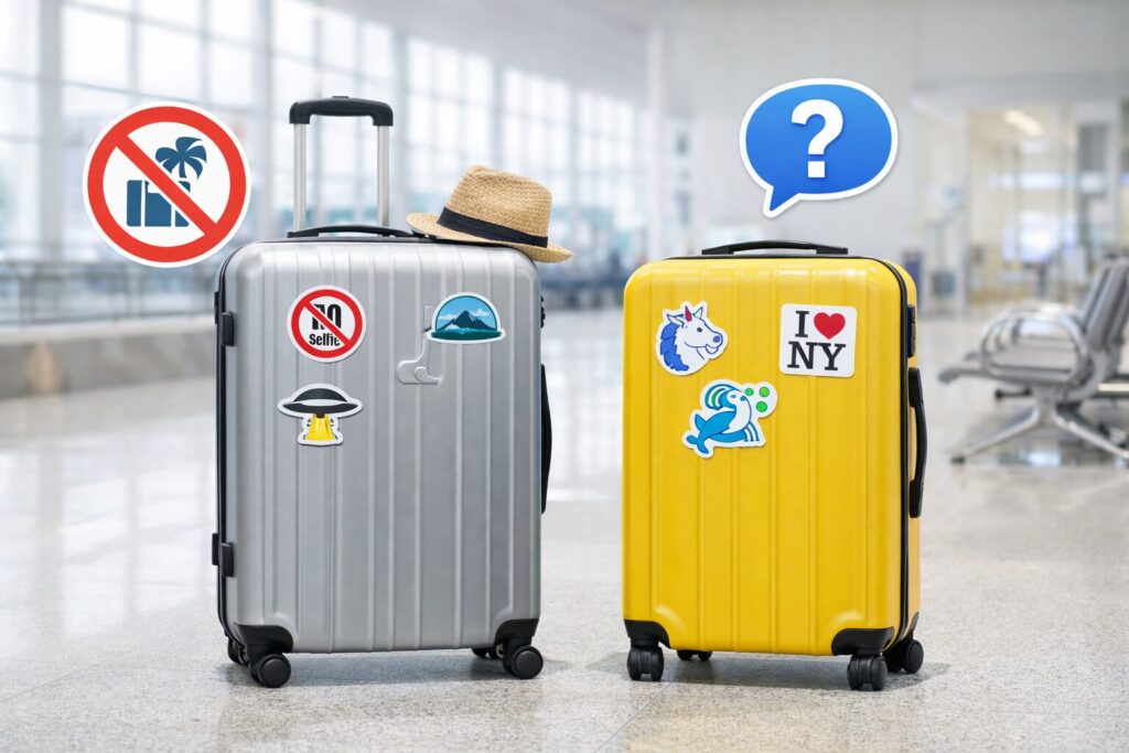 スーツケースのステッカーはダサい？
