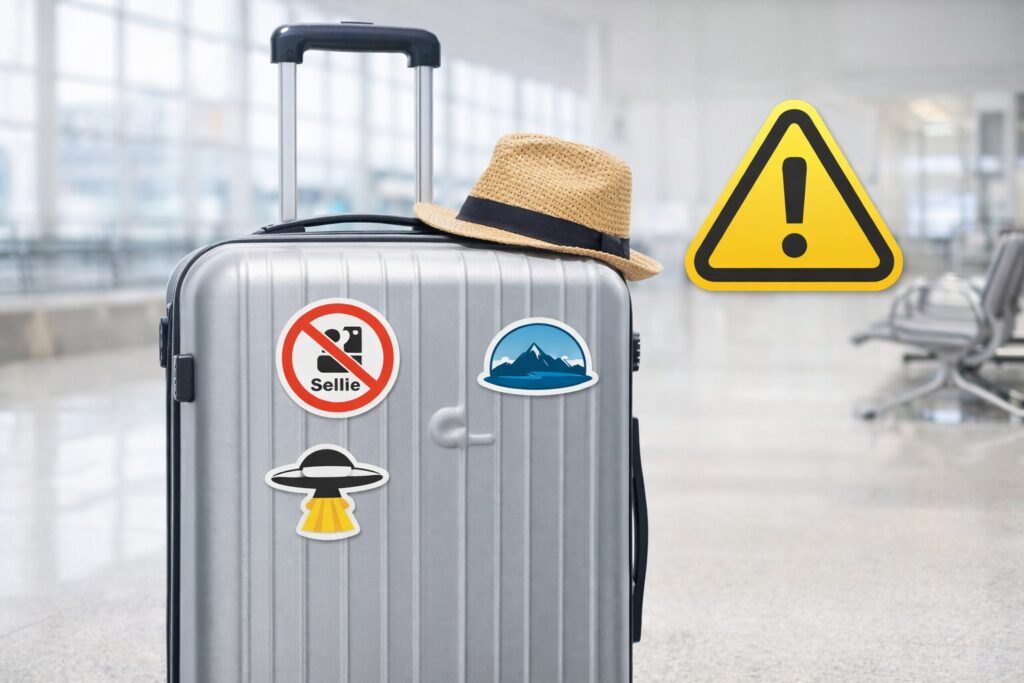 スーツケースステッカーの注意点