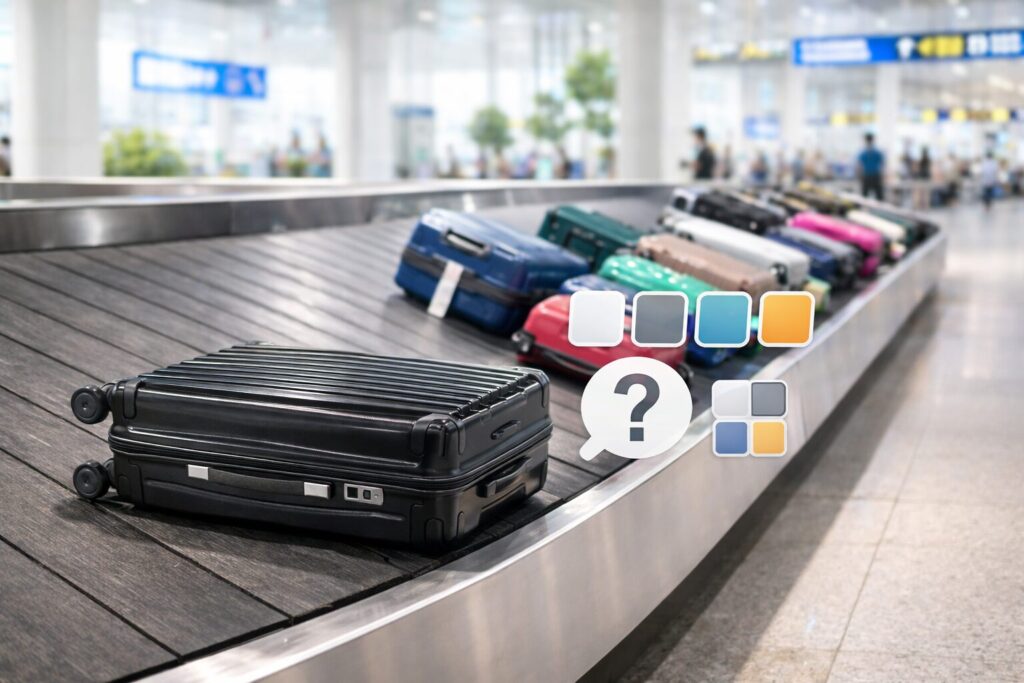 黒のスーツケース色で後悔