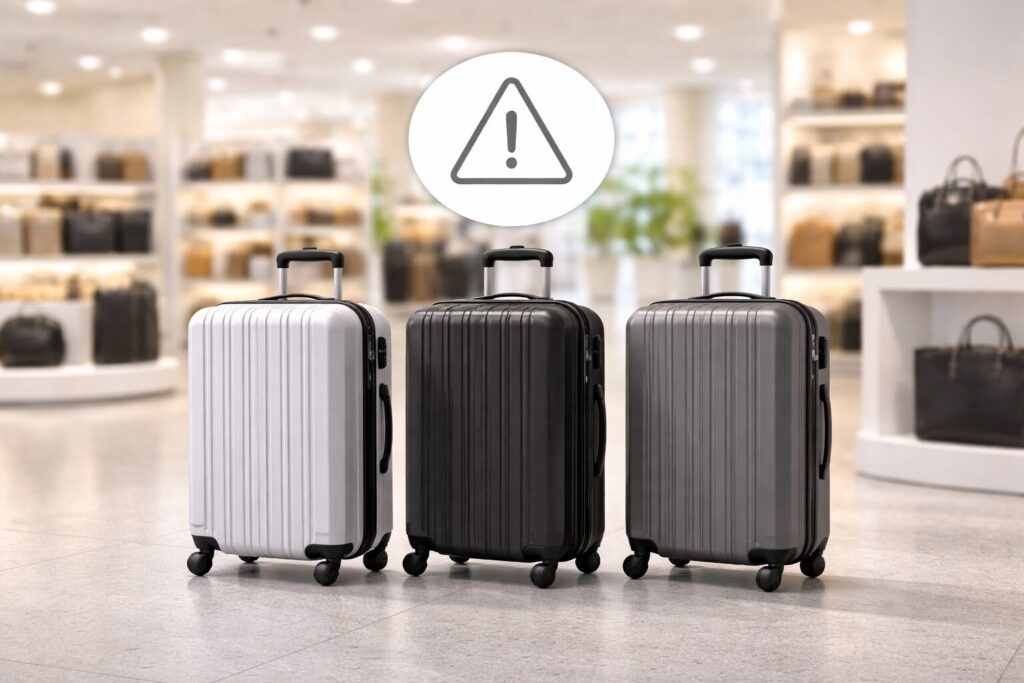 中間のスーツケース色で後悔