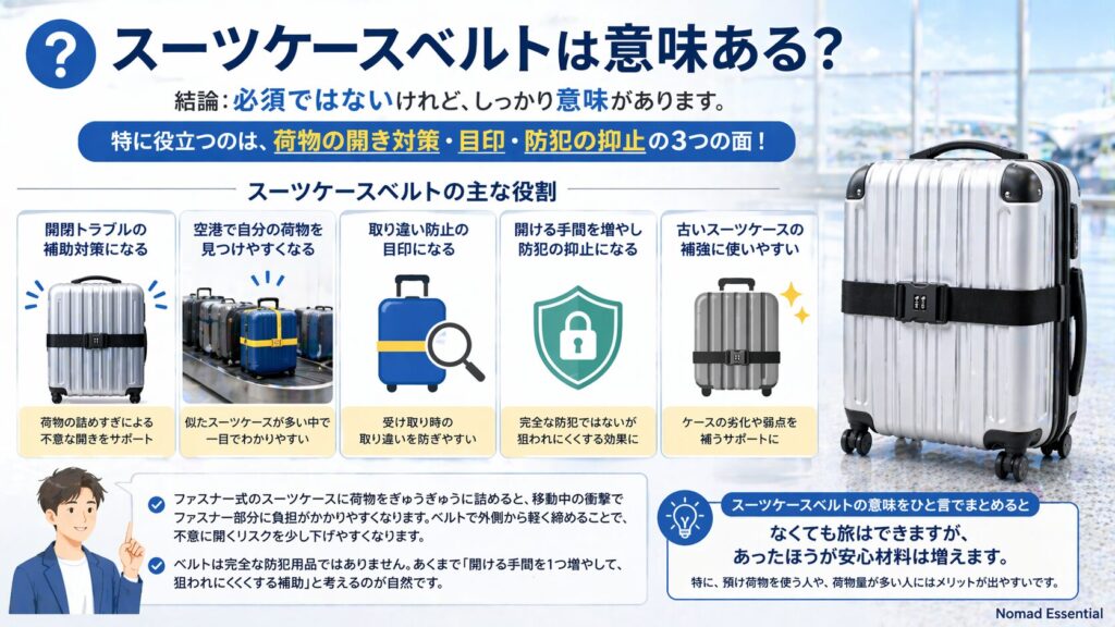 スーツケースベルトは意味ある？