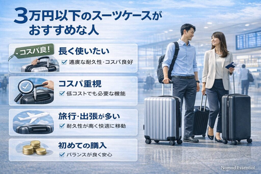 3万円以下のスーツケースがおすすめな人