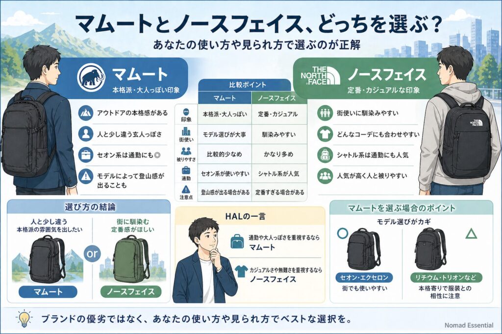 マムートとノースフェイスどっち