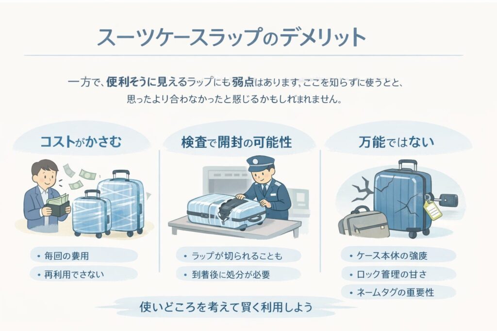 スーツケースラップのデメリット