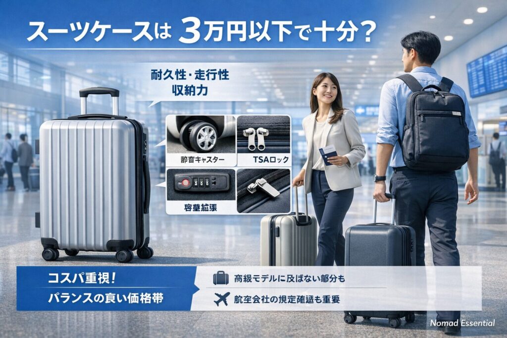 スーツケースは3万円以下で十分？