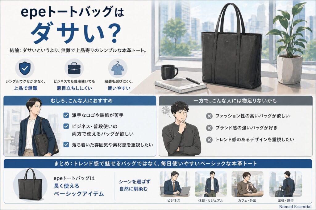 epeトートバッグはダサいか