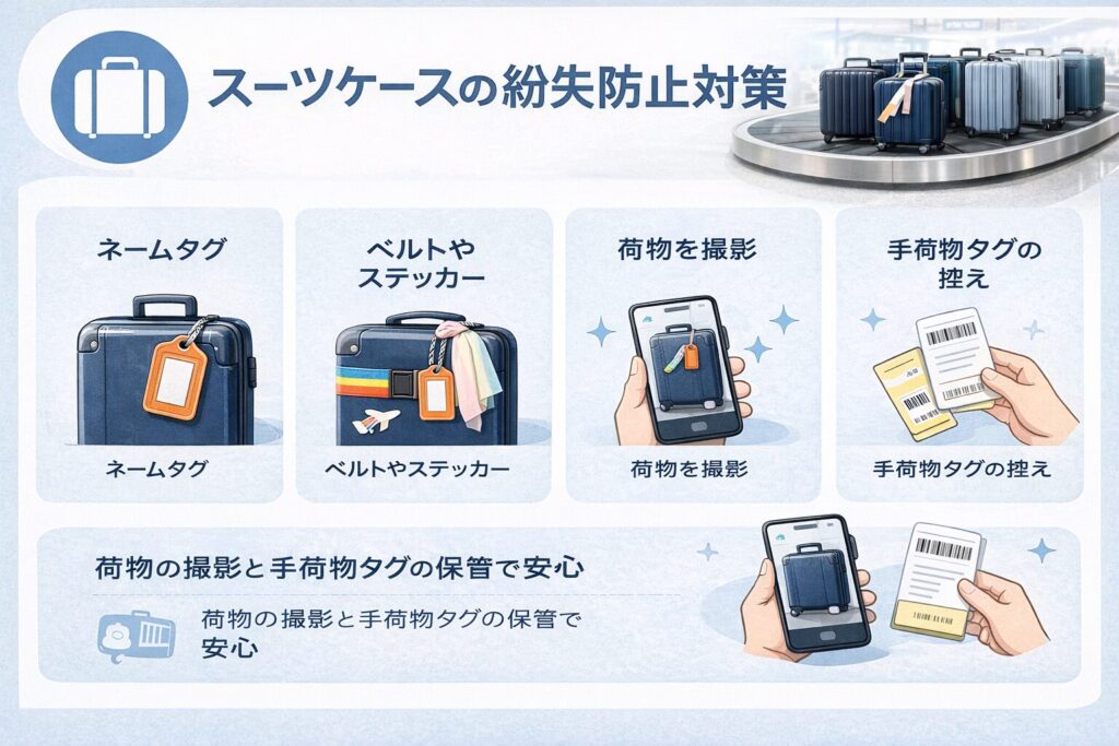 スーツケースの紛失防止対策