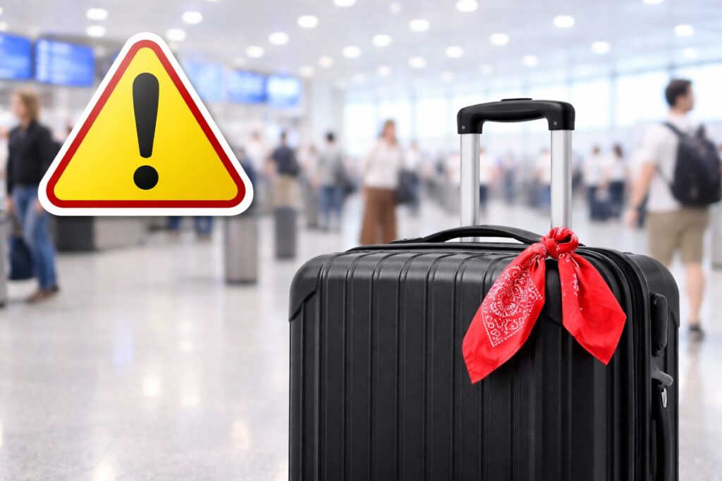 スーツケースのバンダナ結び方と注意点