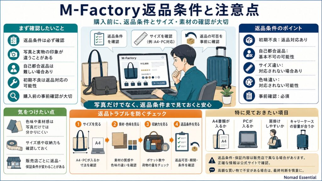 M-Factory返品条件と注意点