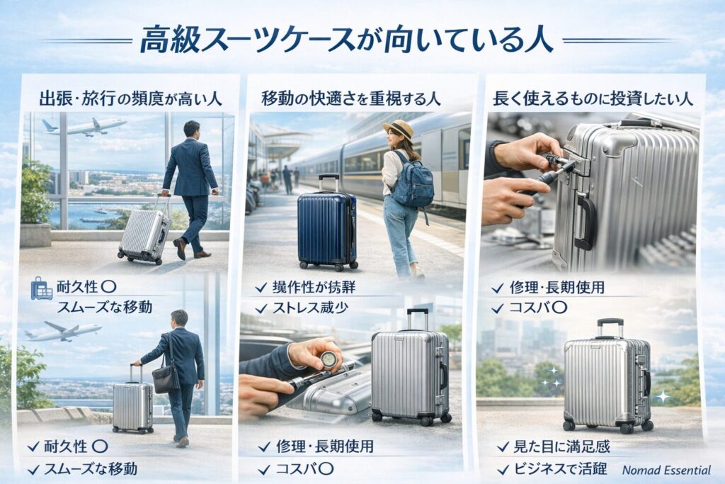 高級スーツケースが向いている人