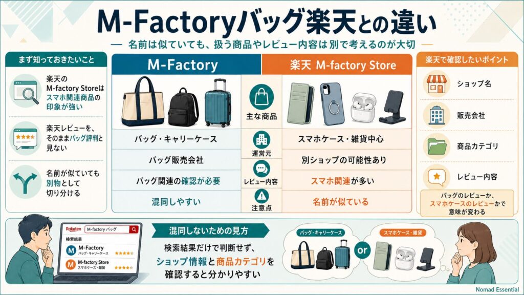 M-Factoryバッグ楽天との違い