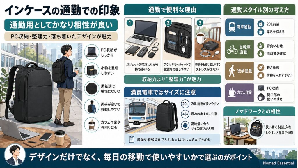 インケースの通勤での印象