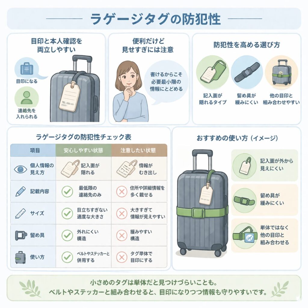 ラゲージタグの防犯性