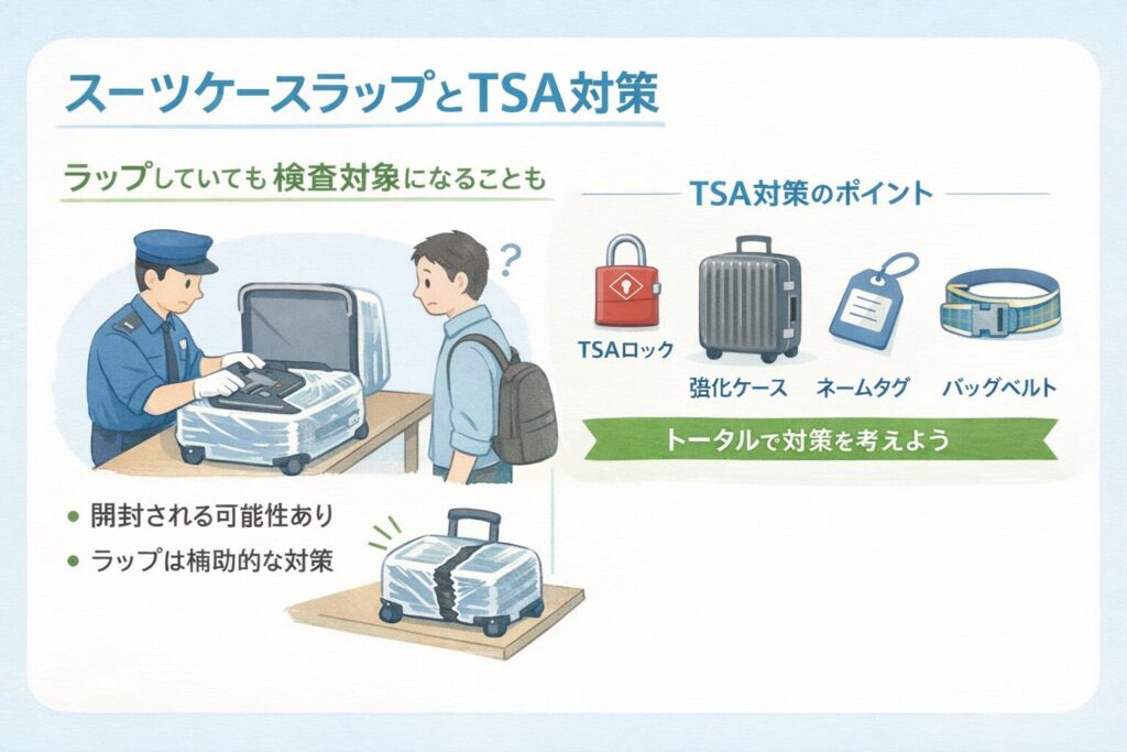 スーツケースラップとTSA対策