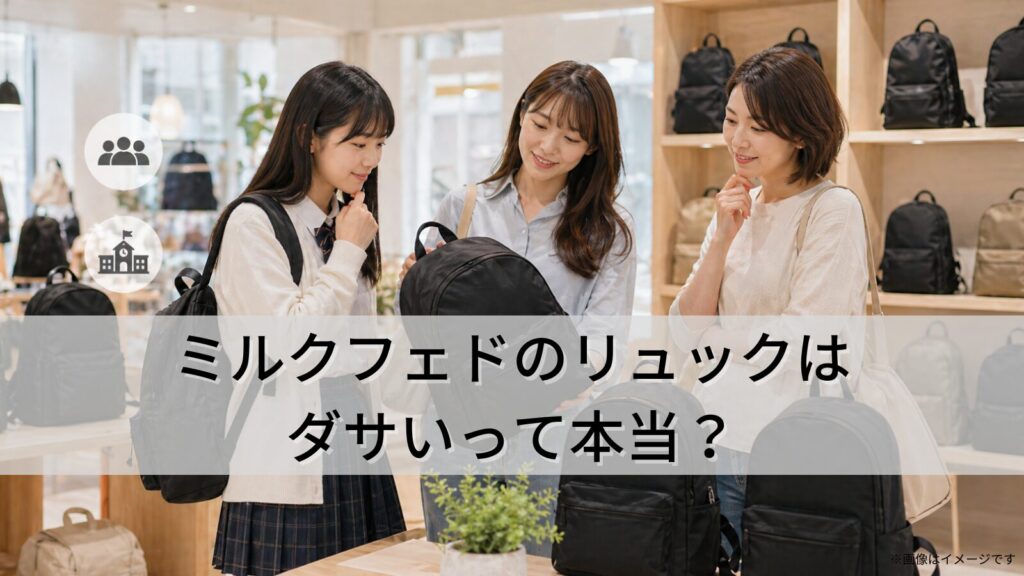 ミルクフェドのリュックはダサいって本当？