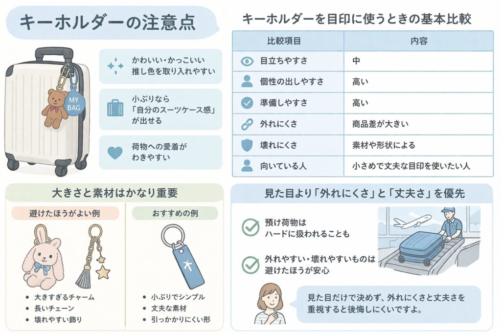 キーホルダーの注意点