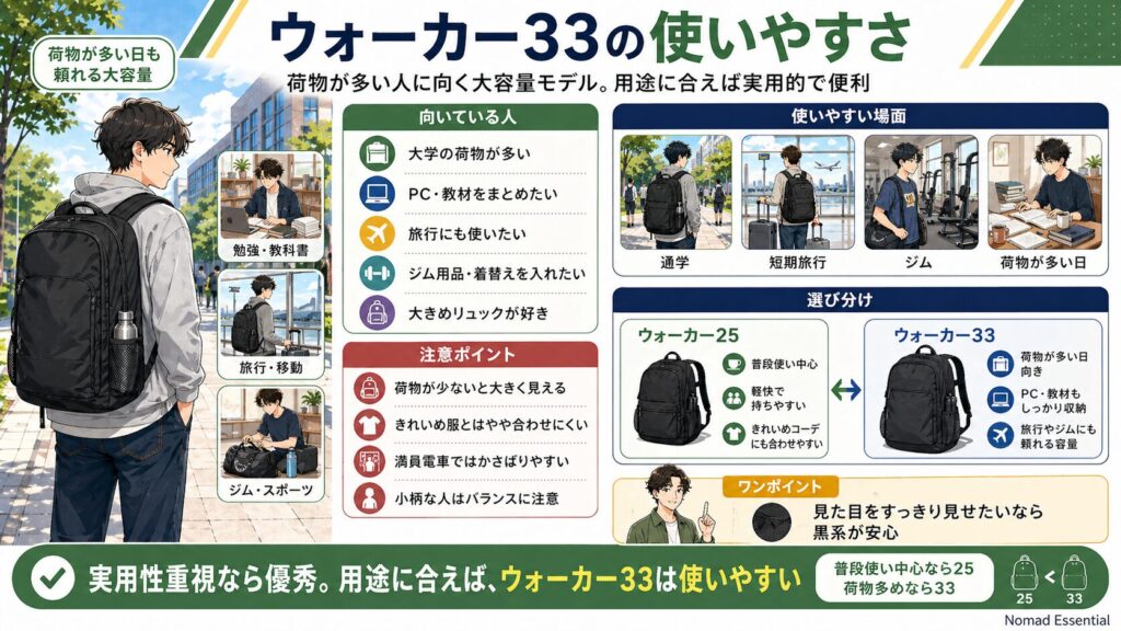 ウォーカー33の使いやすさ