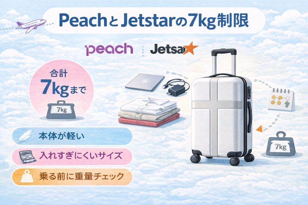 PeachとJetstarの7kg制限