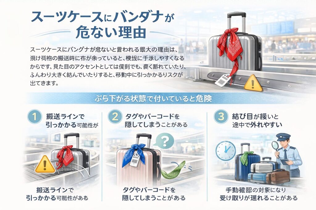 スーツケースにバンダナが危ない理由