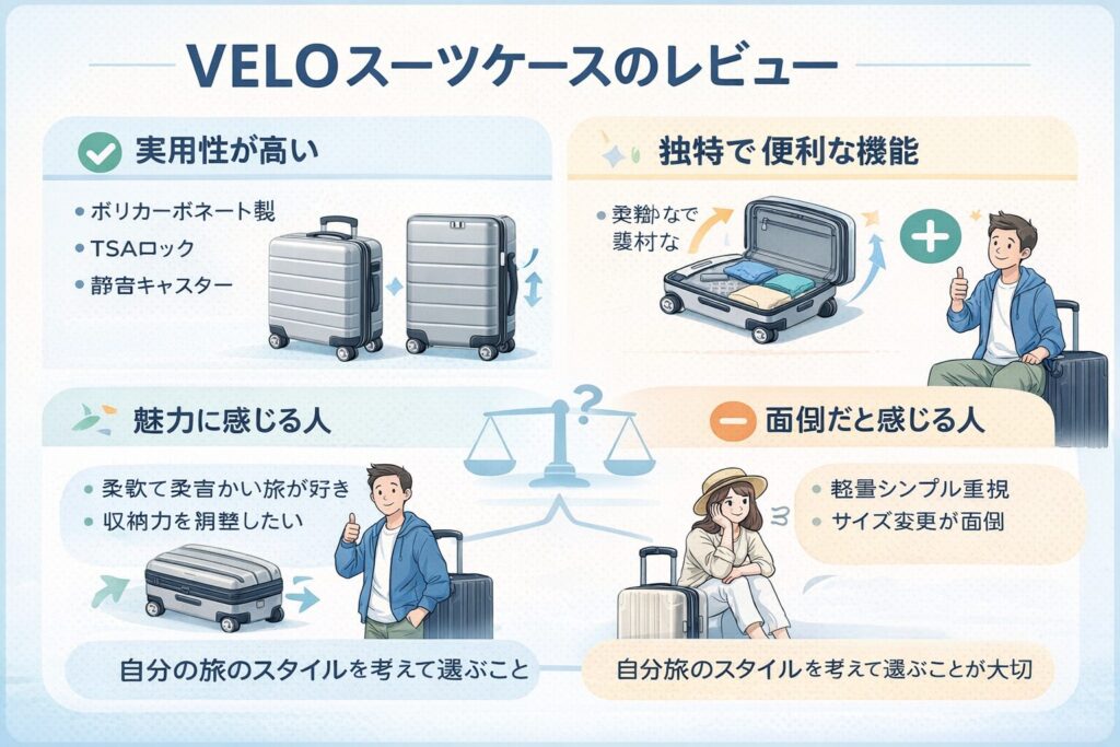 VELOスーツケースのレビュー