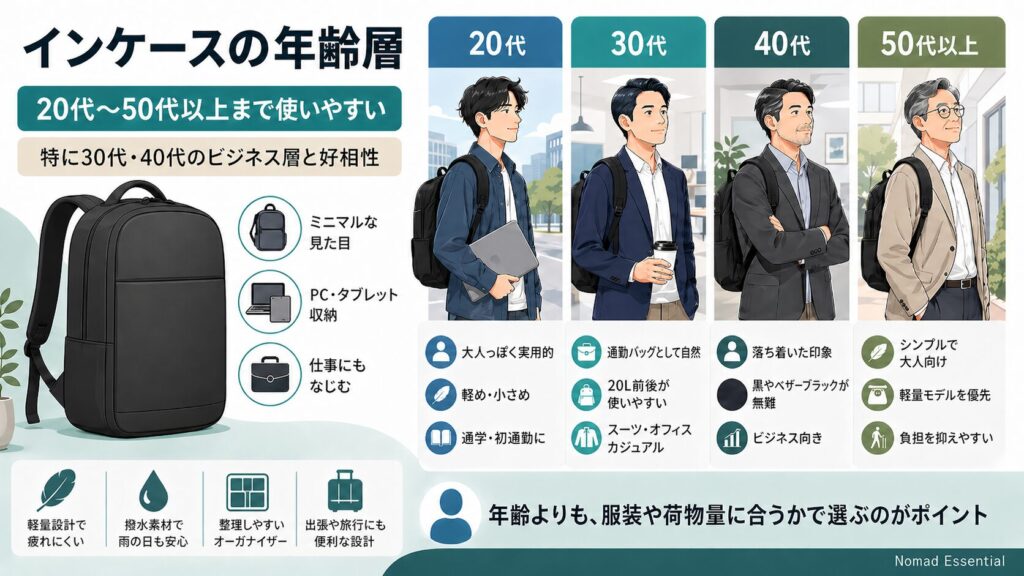 インケースの年齢層