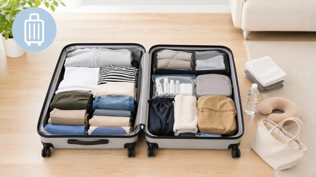 20kgの荷物を入れるスーツケースの中身目安