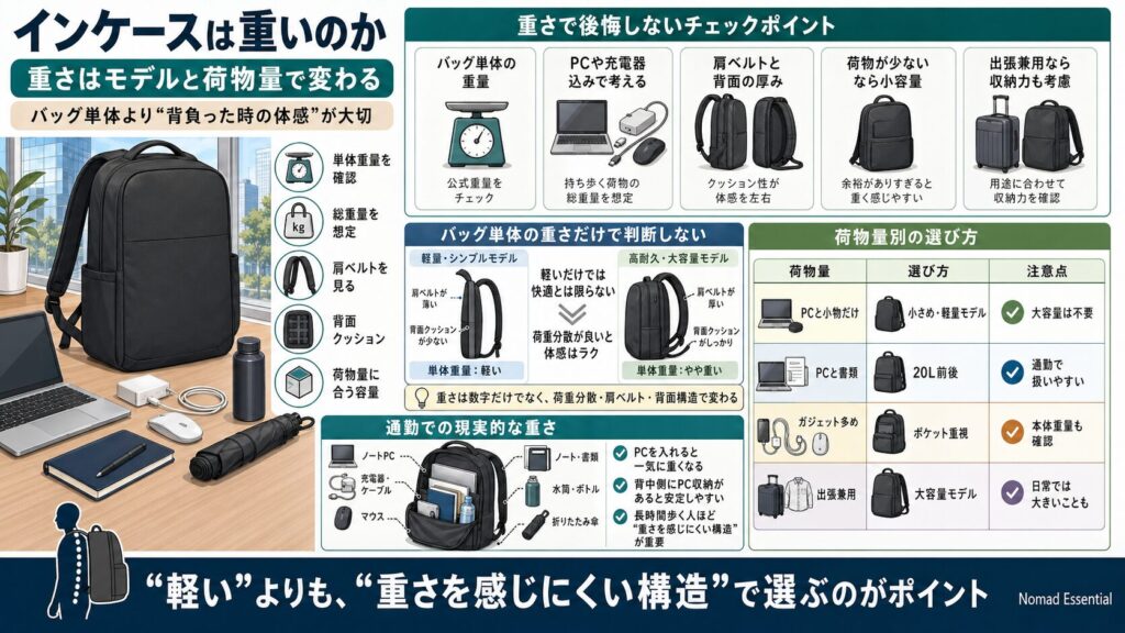 インケースは重いのか