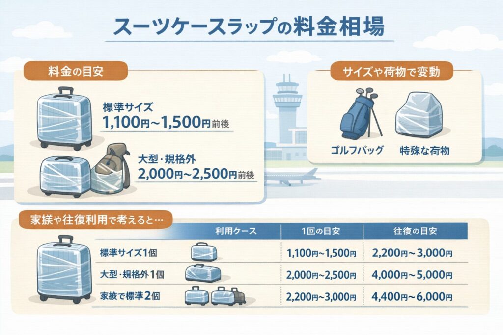 スーツケースラップの料金相場