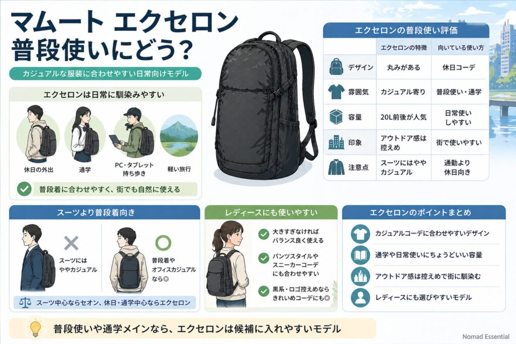 マムートのエクセロン普段使い