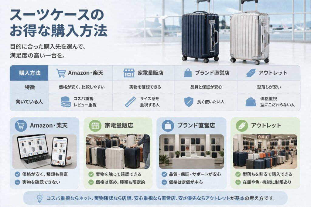 スーツケースのお得な購入方法