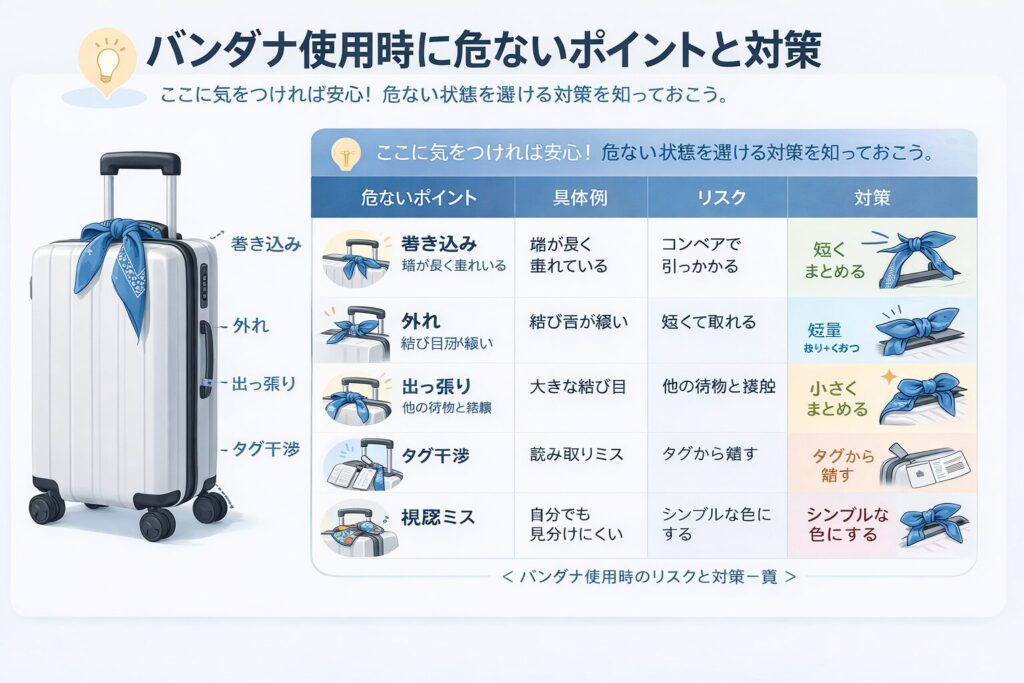 バンダナ使用時に危ないポイントと対策