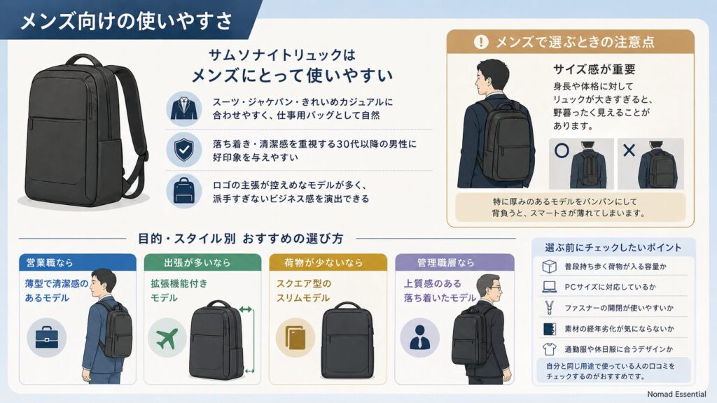 メンズ向けの使いやすさ