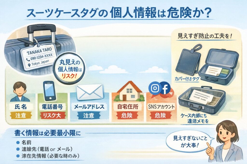 スーツケースタグの個人情報は危険か