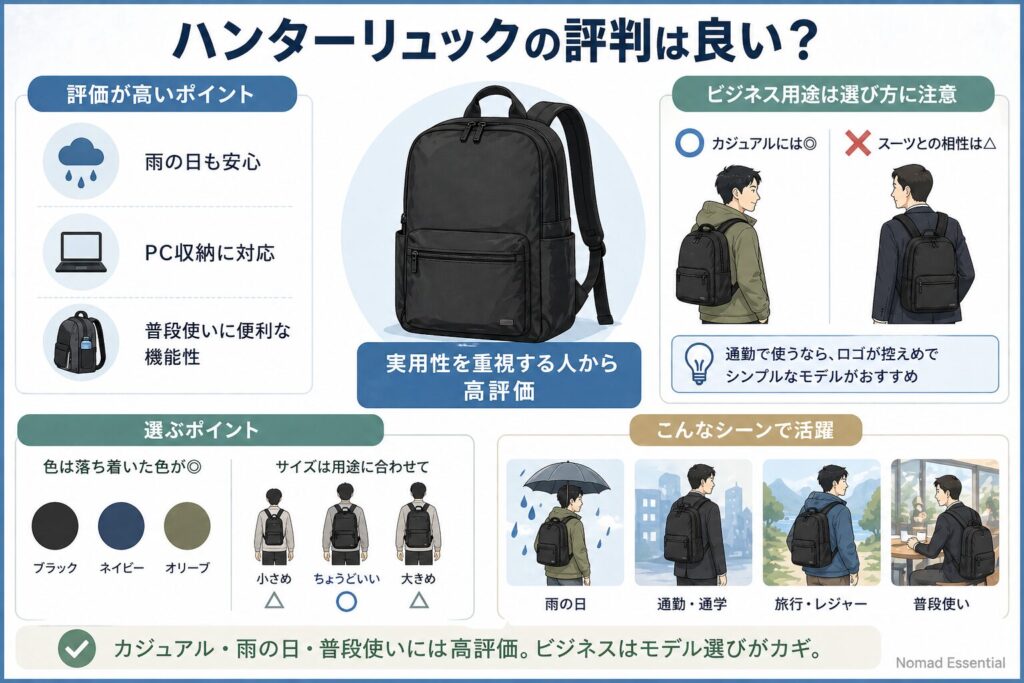 ハンターリュックの評判は良い？