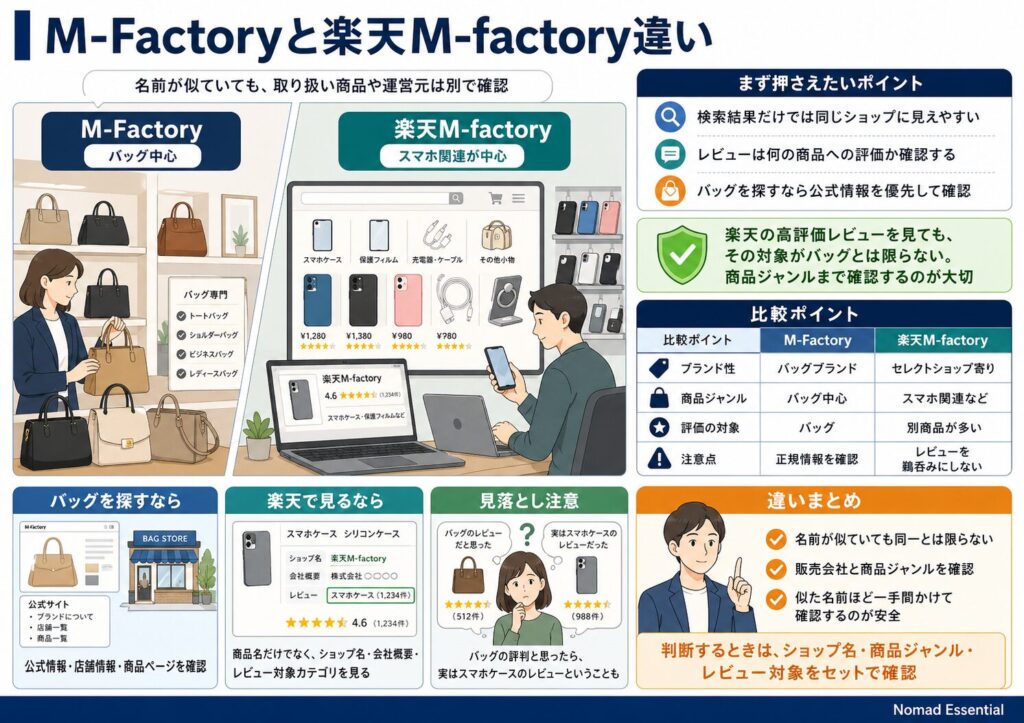 M-Factoryと楽天M-factory違い