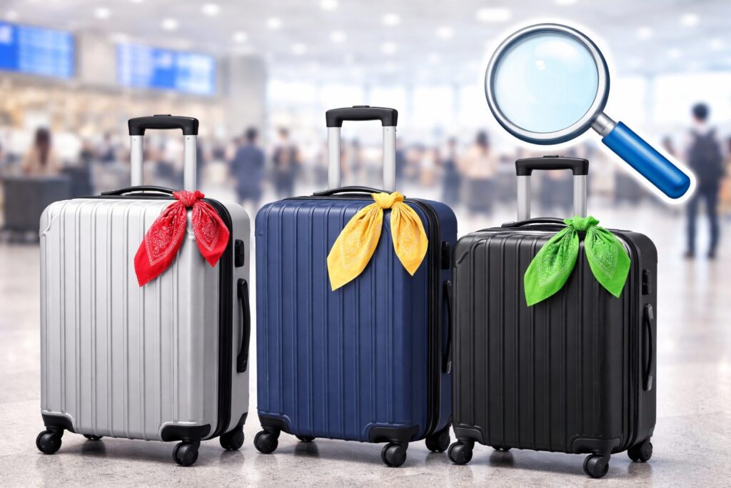 スーツケースのバンダナは目印になる?