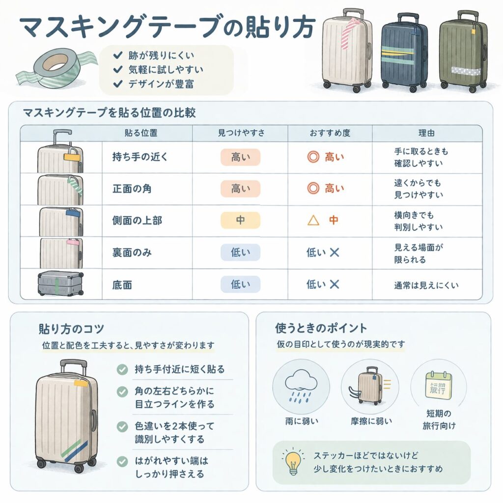 マスキングテープの貼り方